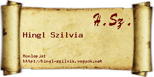 Hingl Szilvia névjegykártya