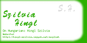 szilvia hingl business card